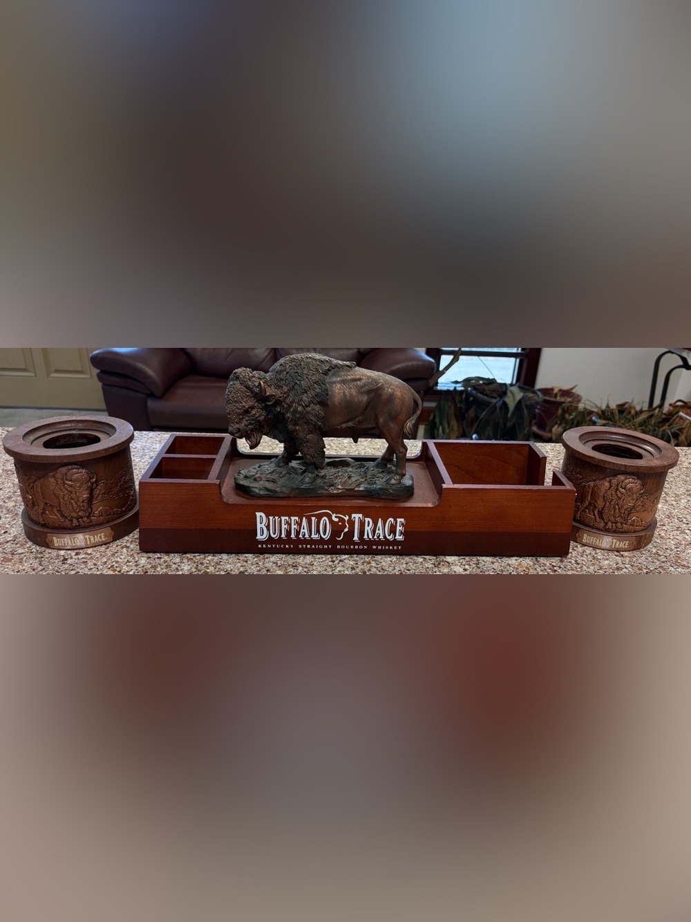 Buffalo Trace Kentucky Bourbon Whiskey Bar Caddy/Office Caddy w/ Caddies